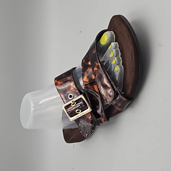 Vionic Womens Skylar Tortoise Shell Sandals Size 8 Brown Adjustable Strappy - Picture 1 of 10